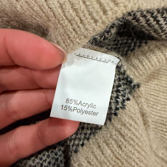 Y2K Goth Grunge Skull V-Neck Sweater - Size S - Picture 8 of 9